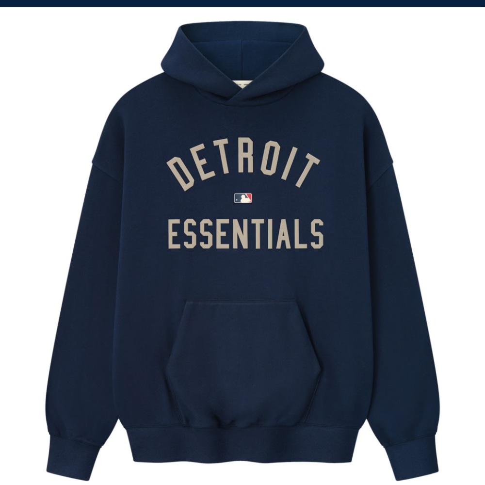 FEAR OF GOD Detroit Tigers Essentials Hoodie Navy NWT SOLD OUT HTF Authentic